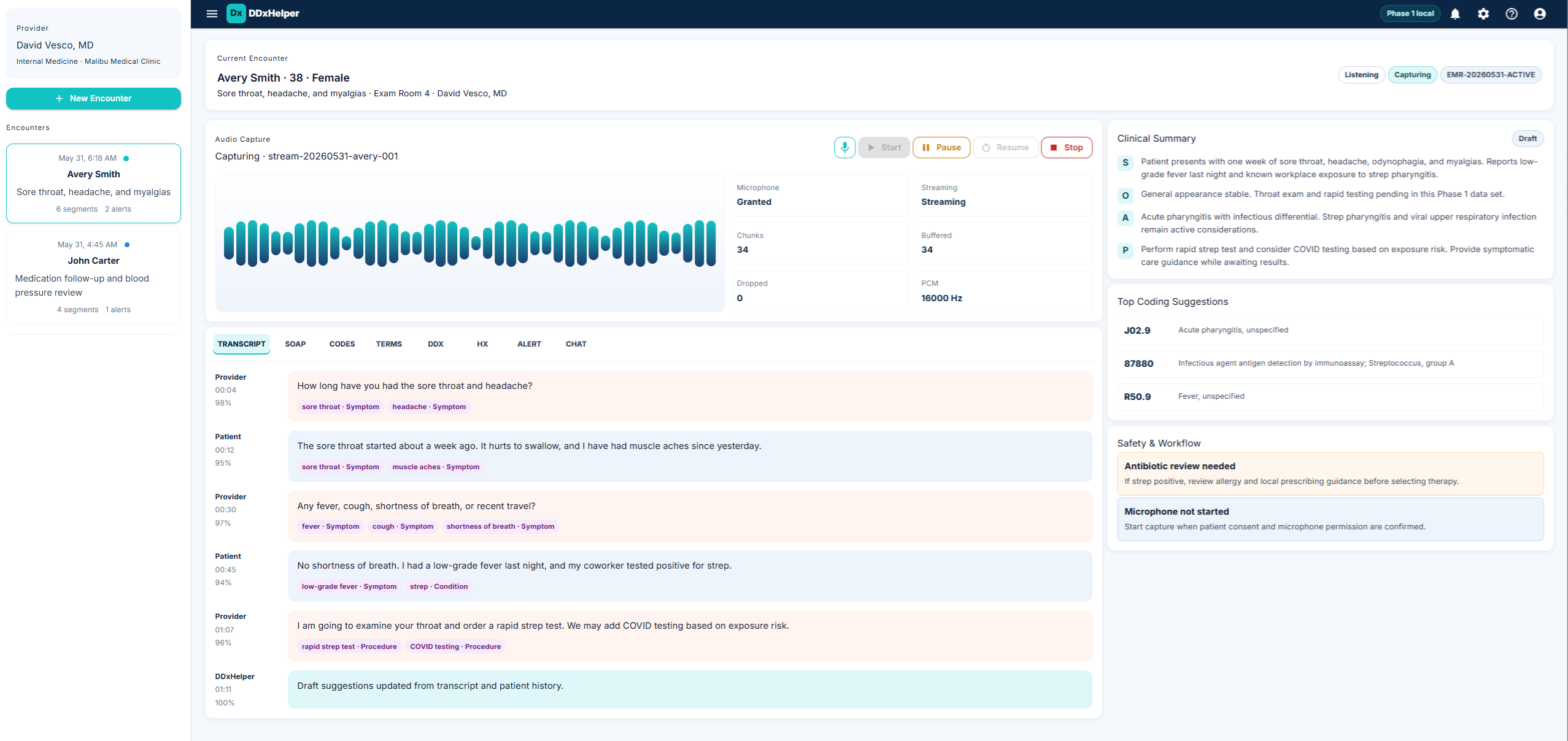 DDxHelper main page